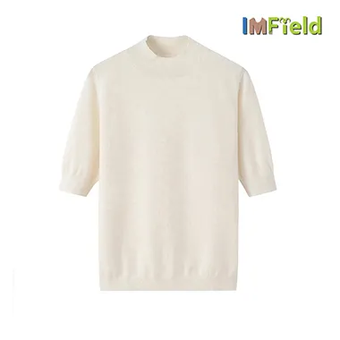 Solid Color Knitted Cashmere Short Sleeve