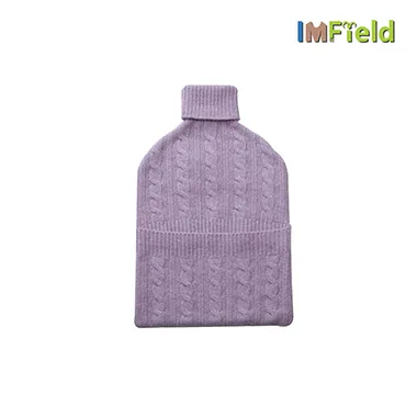Cable Knitted Cashmere Bottle Cover
