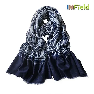 Classic Paisley Print Worsted Cashmere Scarf